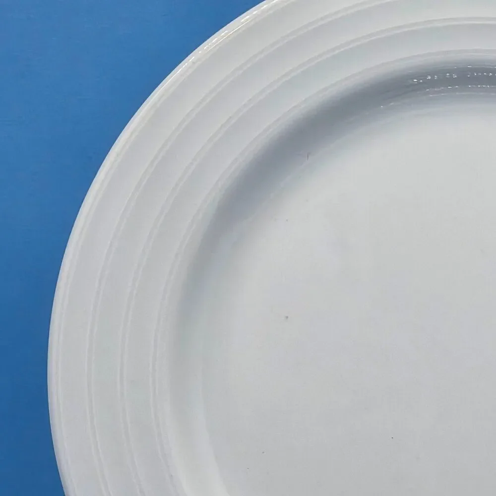 Crate & Barrel Roulette Salad Plates White Spal Porcelain 8 1/4
